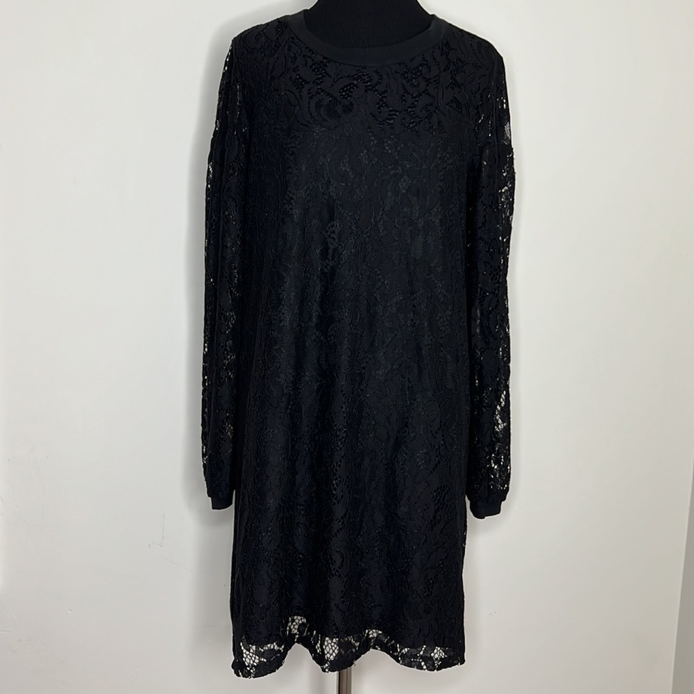 BCBGENERATION Black Longsleeve Lace Dress S